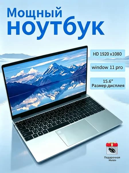 Портативный ноутбук 15.6 дюймов Intel N5095 16ГБ ОЗУ 1024ГБ SSD Виндовс 11 Про Ноутбук 15.6", Intel Core E8290, RAM 16 ГБ, SSD 1024 ГБ, AMD Radeon R9 290, Windows Pro, серебристый, хром