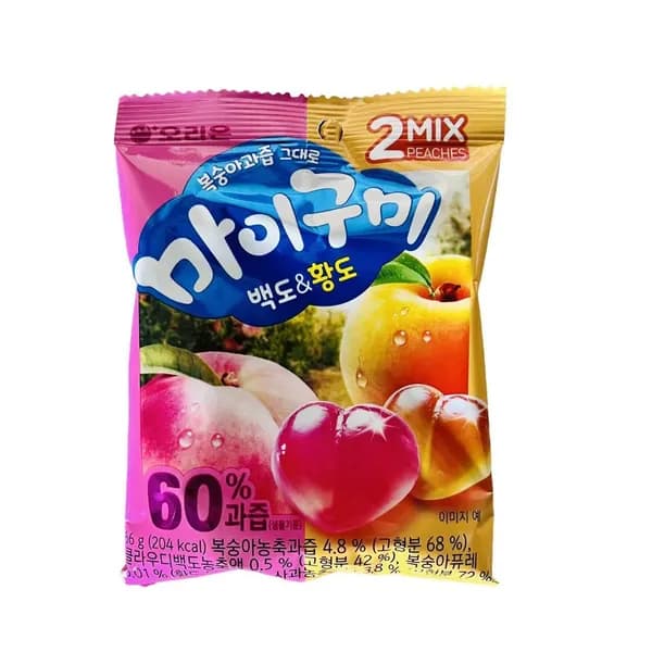 Жевательные конфеты Orion, персиковый вкус, сердечки, 66 г