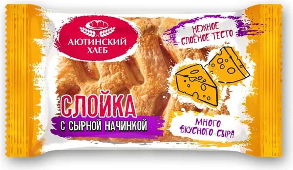Слойка с сырной начинкой 80 г, Аютинский хлеб
