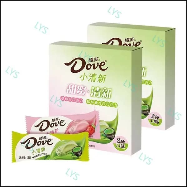 Эксклюзивный шоколад Dove Matcha, 87 г, клубничнобелый.