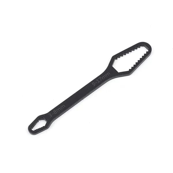 Универсальный двусторонний гаечный ключ 3-17мм. Длина 14,5 см. Черный