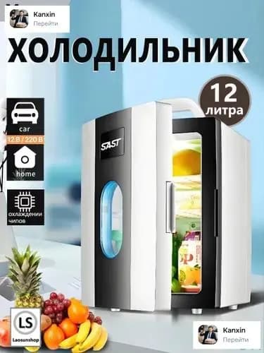 Мини-двухъядерный холодильник объемом 12литров,подходящий для использования в автомобиле и дома