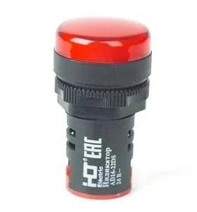 Лампа светодиодная AD16-22DS (LED) матрица d22мм красная 230В IP40