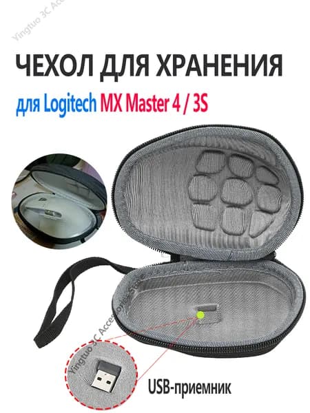 Жесткий EVA кейс для мыши Logitech MX Master 4 и 3S ,Ударопрочный чехол для хранения и переноски