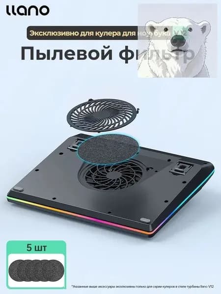 Llano Комплект V12: фильтр от пыли улучшает охлаждение и защищает от пыли, комплект из 5 штук