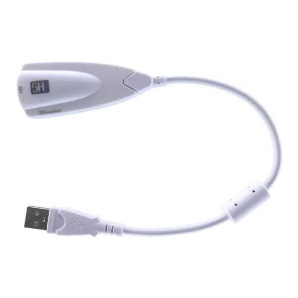 Внешняя звуковая карта 2.0 / 7.1 Channel Sound USB 2.0 jack 3.5мм Plug & Play Белый