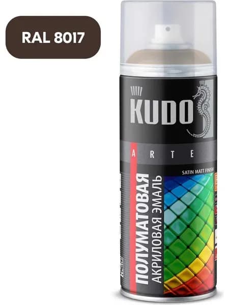 Эмаль КУДО акриловая RAL 8017/KU-0A8017 шоколадно-коричневая (520мл)