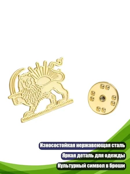 Значок-булавка из нержавеющей стали с флагом Ирана, Золото - Карта 4