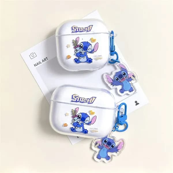 Чехол для Аирподс 2 / AirPods 2 Мультфильм Стич Stitch силиконовый чехол