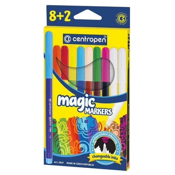 Фломастеры для рисования набор меняющие цвет Centropen "Magic", 10 штук, картон, европодвес
