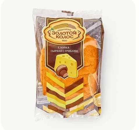 Слойка сырная с грибами Золотой колос 70 г