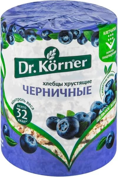 Хлебцы DR KORNER Злаковый коктейль черничный, 100г