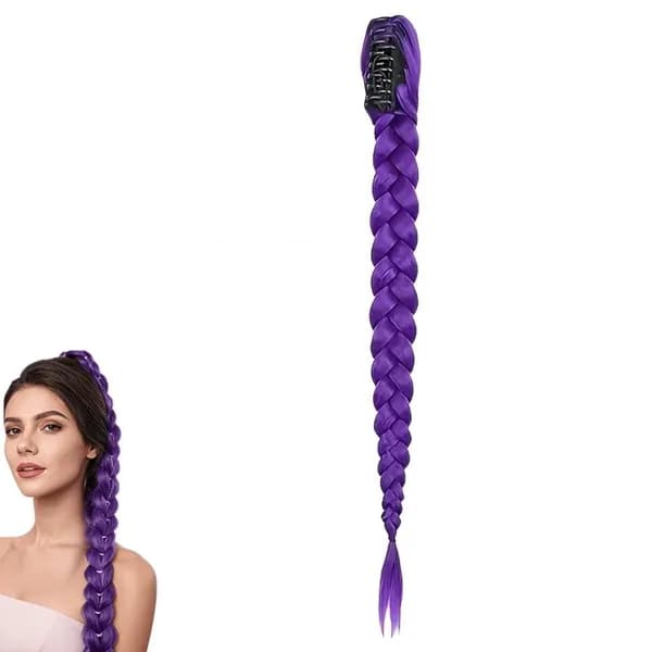 Фиолетовый плетеный парик twist, боксерский плетеный стиль
