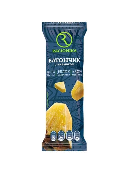Диет батончик глазированный со вкусом ананаса 60г