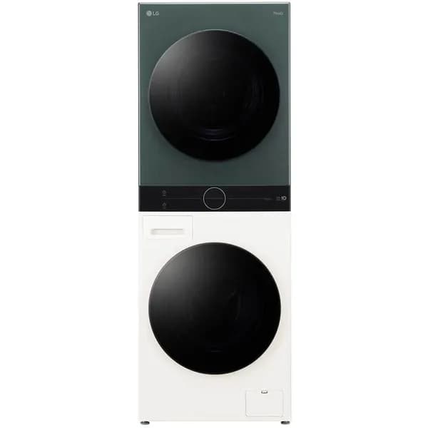 Стиральная машина с сушкой LG W4W8LVPK2HM WashTower, 13/10 кг, 1400 об/мин, 60 см, 53/72 дБ, A+, зелёный