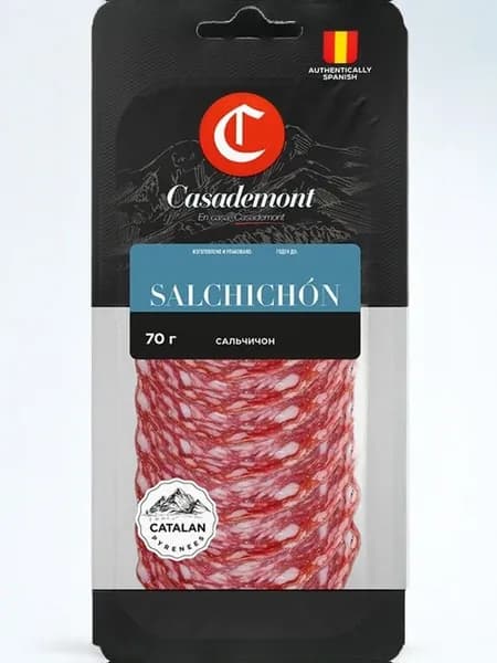 Колбаса Casademont Salchichon полусухая сыровяленая нарезка, 70г