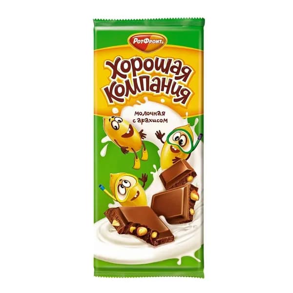 РотФронт Шоколад молочный Хорошая компания с арахисом 80 г