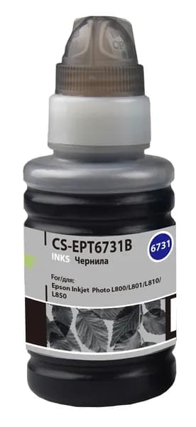 Чернила Cactus CS-EPT6731B T6731 черный, флаконов: 1, объём 100мл, для Epson L800/L810/L850/L1800