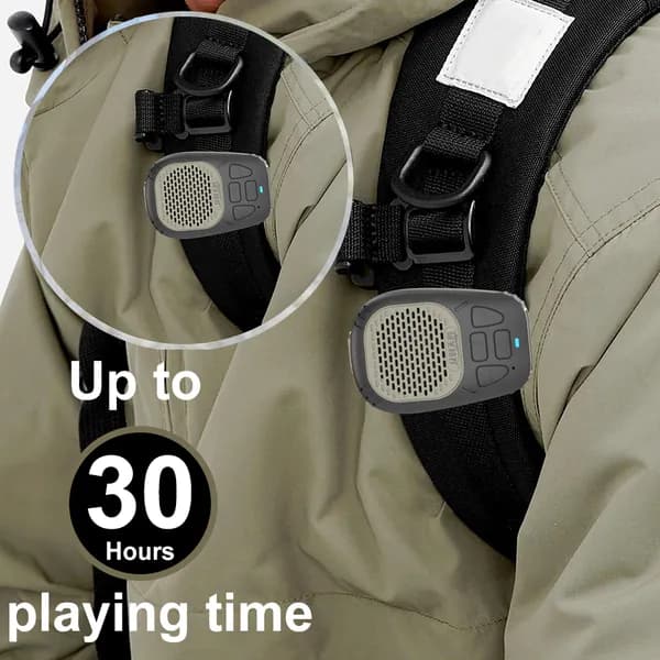 Портативная мини-колонка с креплением-зажимом и магнитом, водозащита IP56, Bluetooth 5.3