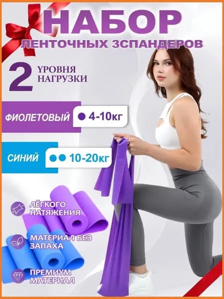 Эксклюзивный комплект эспандеров EcolifeMarket 4 и 11 кг, 1515 мм, без запаха, 2 штуки