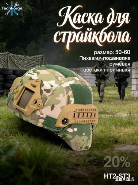 Каска для страйкбола, размер: 50-60