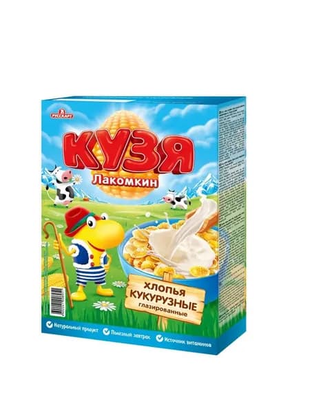 Кузя Лакомкин Кукурузные хлопья глазированные, 250 гр, 1 уп