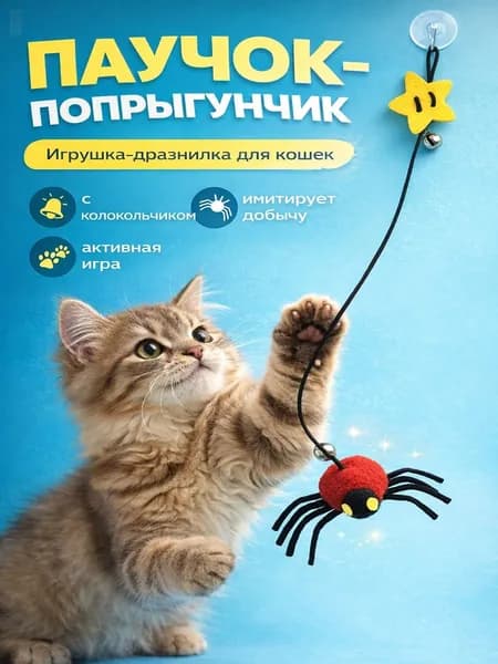 Игрушка для кошек дразнилка котят котов интерактивная на резинке
