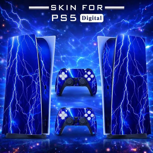 Наклейка для PS5 Digital, защитная пленка для консоли и геймпада, полный набор
