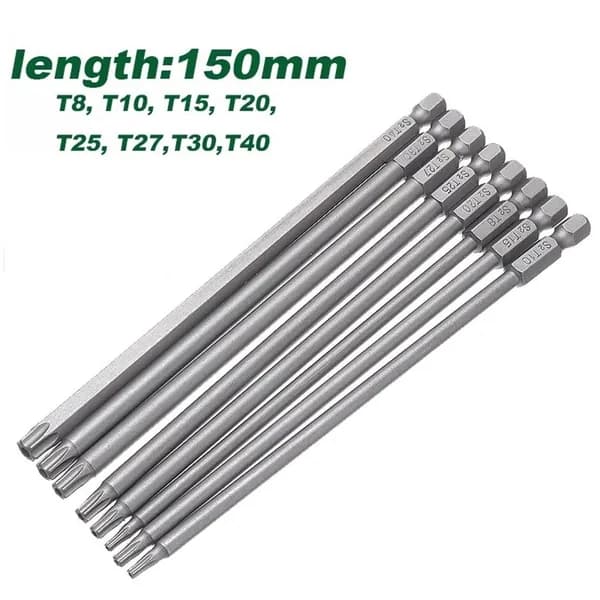 1шт Магнитная насадка для отвертки Torx длиной 150 мм T8, Для T10, для T15, для T20, для T25, T27, для T30, T40