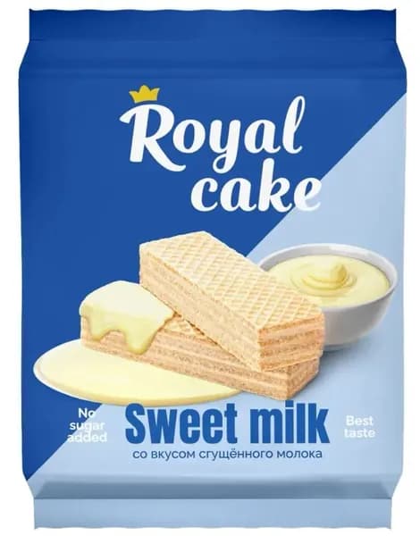 Royal Cake Вафли со вкусом сгущенного молока, на сорбите, 120 гр