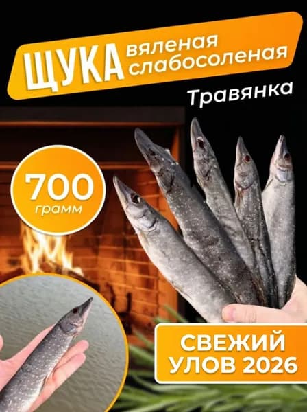 Щука вяленая северная малосольная травянка сделано в Астрахани 700 гр.