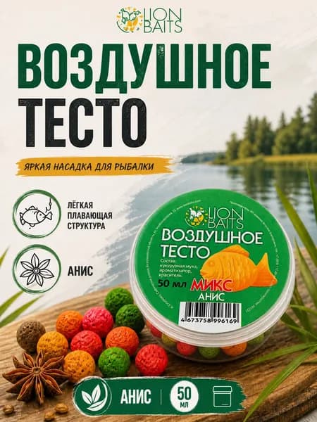 Рыболовная наживка "Анис" воздушное тесто плавающее, насадка для карпа и карася, приманка для рыбалки 50 мл