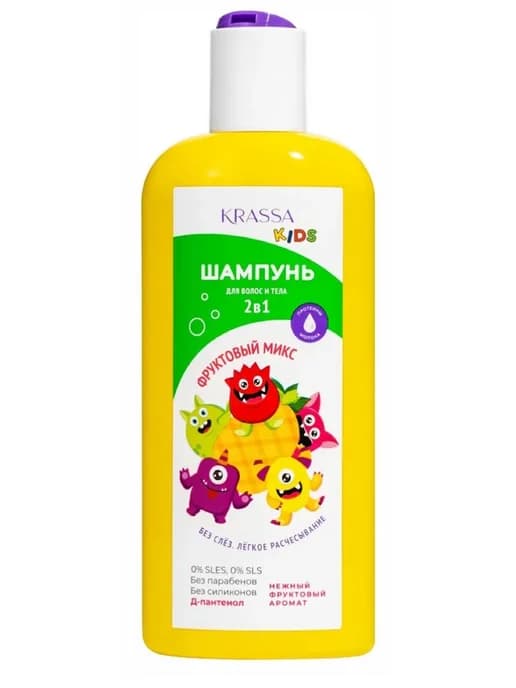 Krasa Kids Шампунь детский 2 в 1 для волос и тела Фруктовый…