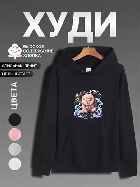 Худи оверсайз с принтом милая ниндзя-девочка