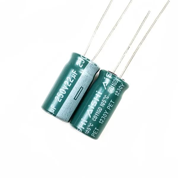 2 шт.,Конденсатор 250В-22мкФ (22uF-250V, -40+105C, 10x20мм)