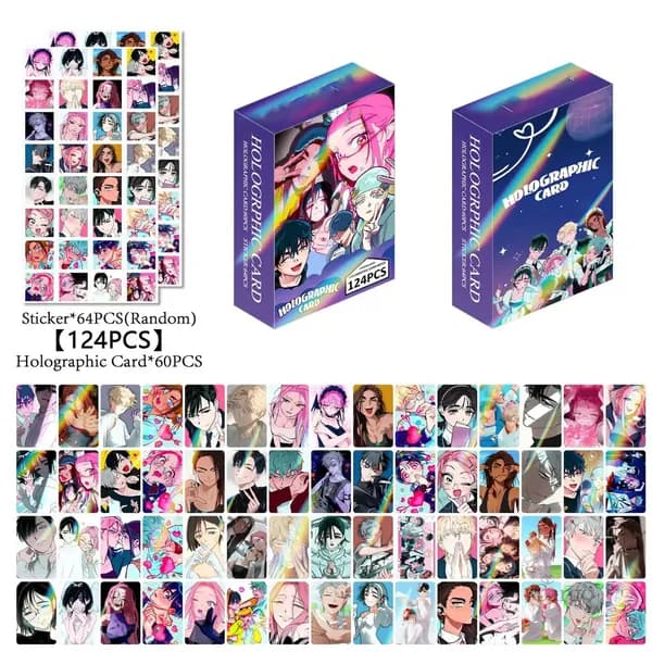 124 шт. аниме LOMO-карт, двусторонние голографические коллекционные карточки