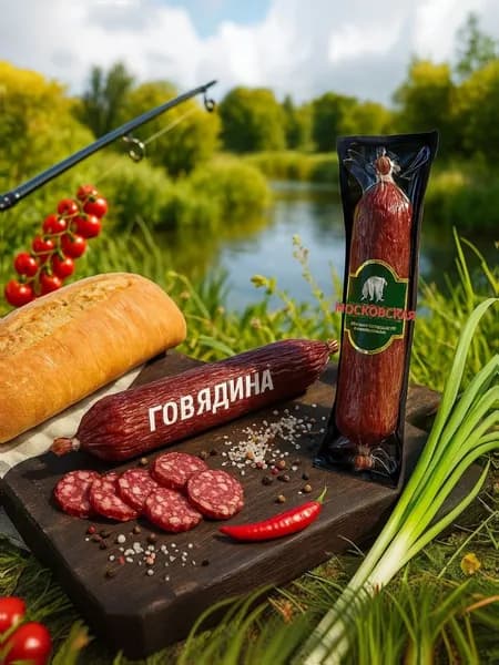 Колбаса сырокопченая Московская из говядины 250 гр