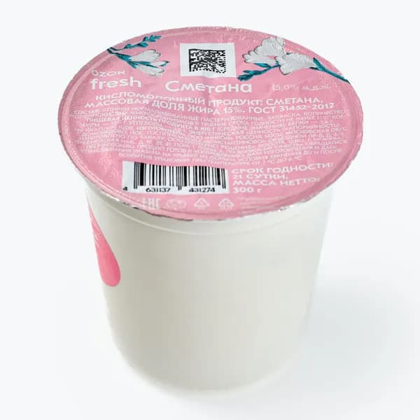 Сметана 15% 300 г, Ozon fresh