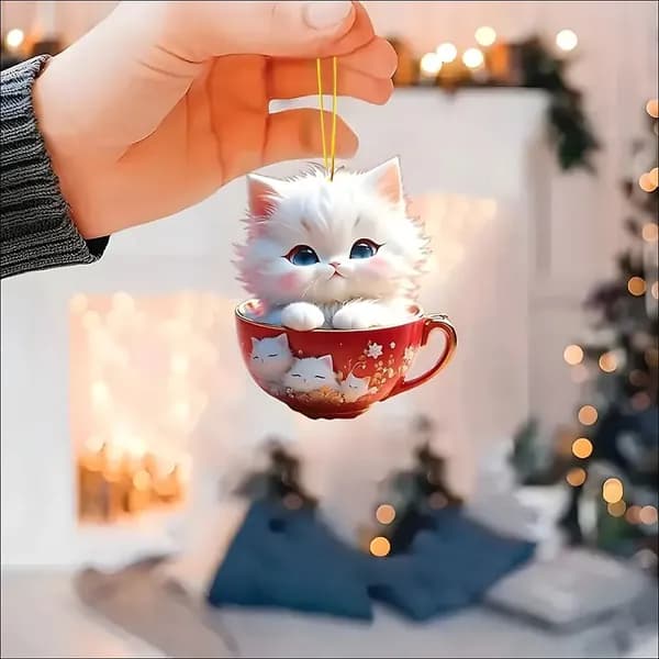 Игрушка под елку Чайный котенок
