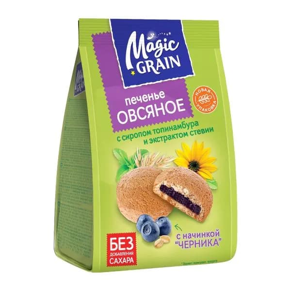 Печенье Овсяное Magic Grain с Топинамбуром Черника 180г