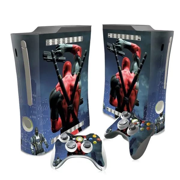 Пленка для наклейки игровой консоли подходит для толстой консоли Xbox360 с рисунком Человека-паука и Дэдпула
