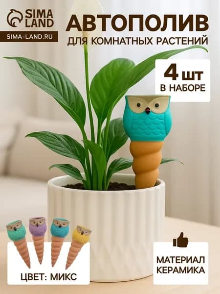 Автополив для комнатных растений «Совушка», 16×6 см, керами