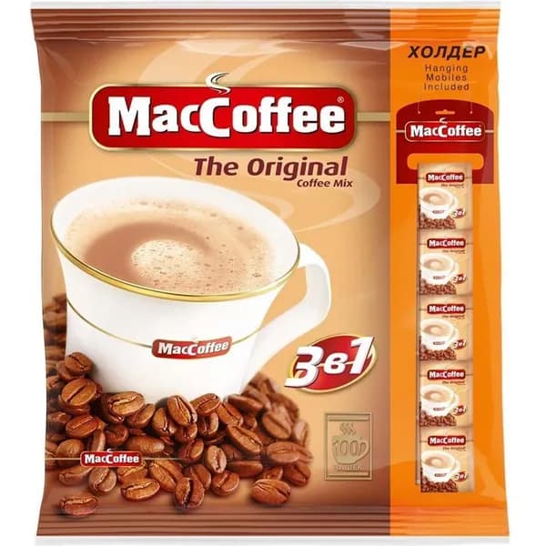 Кофейный напиток MacCoffee The 3 в 1 растворимый 20 г х 100 шт