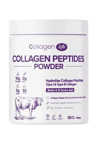 Collagen Life Powder Наконечник 1 Наконечник 3 Гидролизующих коллагеновых пептида 500 гр