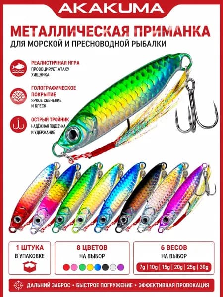 1 шт. Металлическая джиг-приманка для рыбалки 7 г/10 г/15 г/20 г/25 г/30 г, медленно тонущая, 8 цветов, 3D глаза, искусственная лазерная приманка для рыбалки