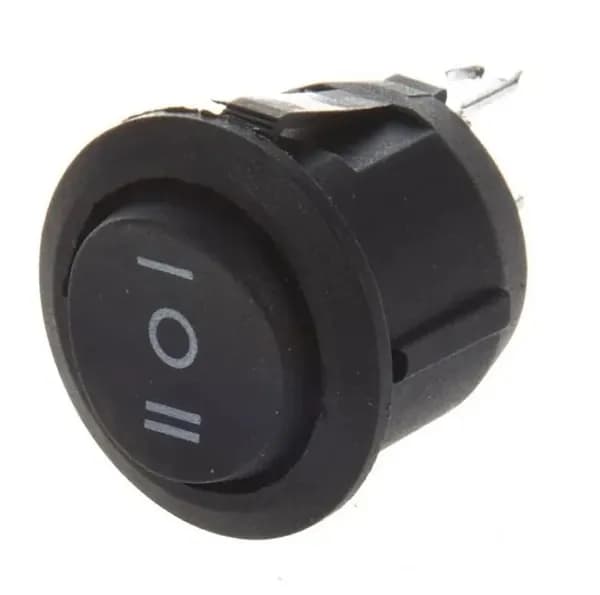 Выключатель, 3-х позиционный, 3-х контактный, кнопка 10A 250V (круглый) KN029