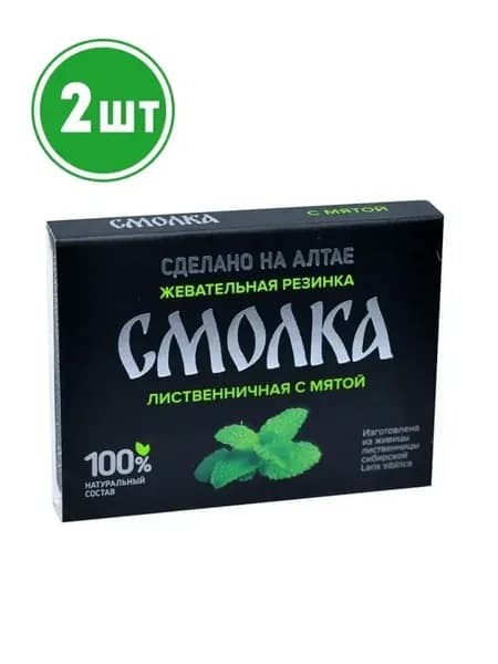 Жевательная резинка Смолка с Мятой 5 шт.*0.8 гр 2шт