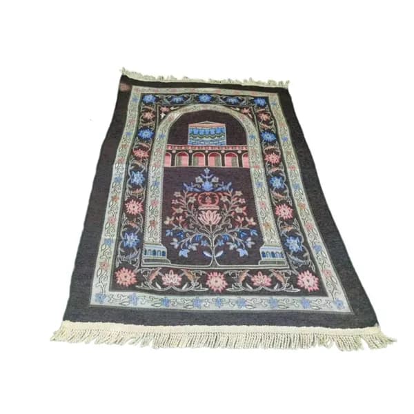 Молитвенный коврик с кистями, цветочный, 70x110 см, цвет карты
