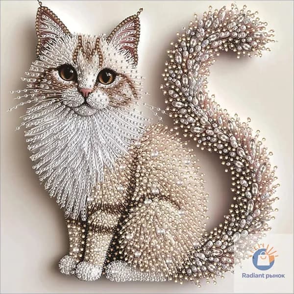 Алмазная мозаика "Кошка" Картина стразами Алмазное хобби 30х30см