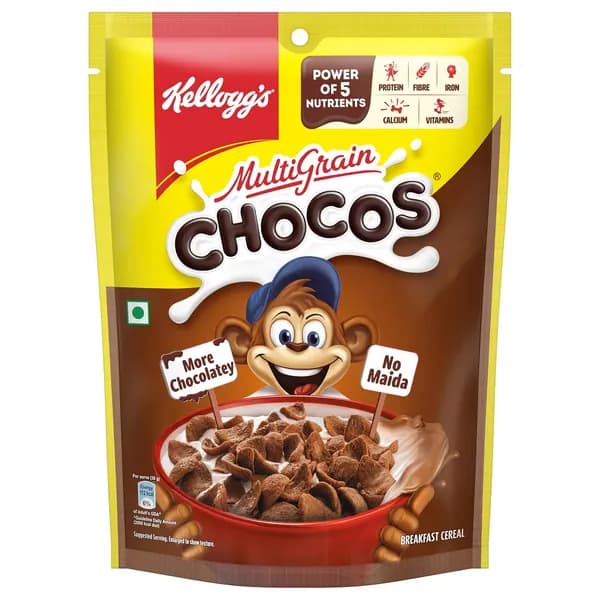Kellogg's Мультиг Чокос, 250 г Энергетический бисквит с мультиг и более темным шоколадом Без майды Силы 5 питательных веществ: белок, клетчатка, желез